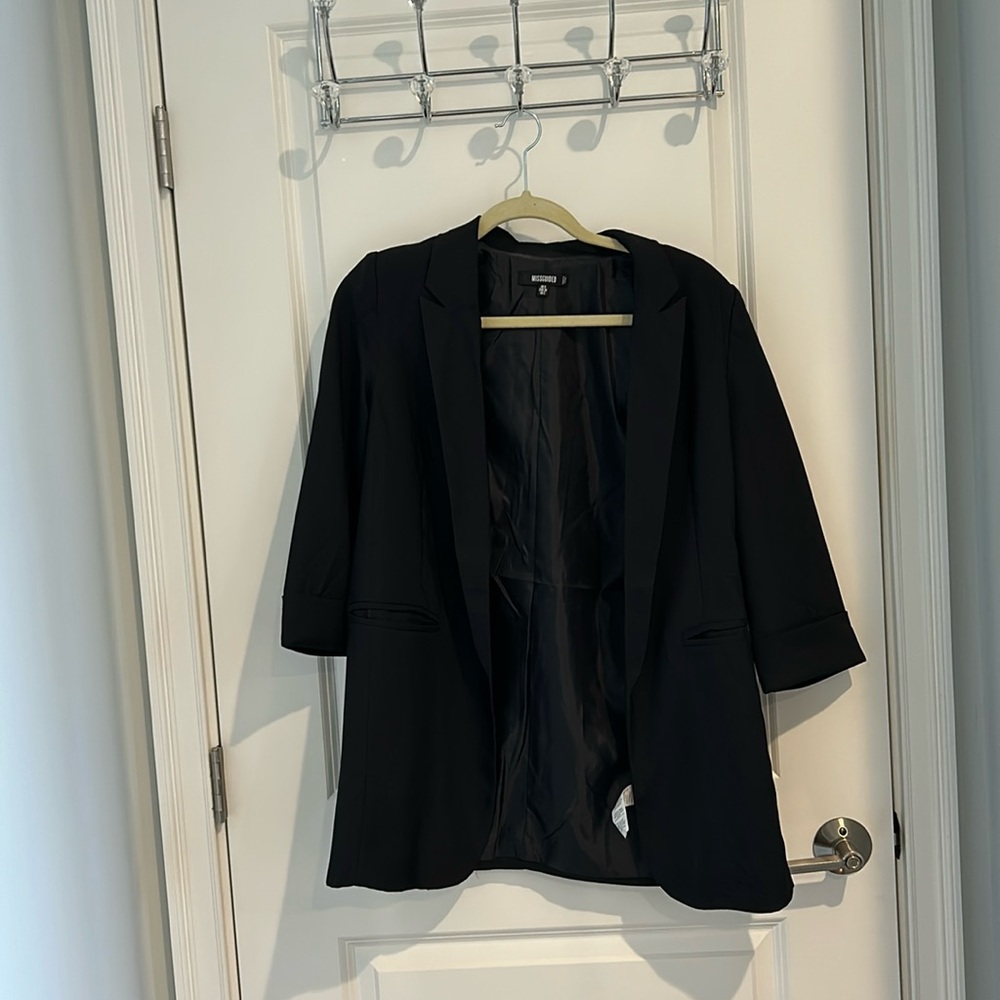 Black Quarter Sleeve Blazer